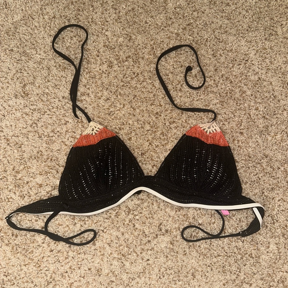 Victoria’s Secret Black Crochet Bikini Top